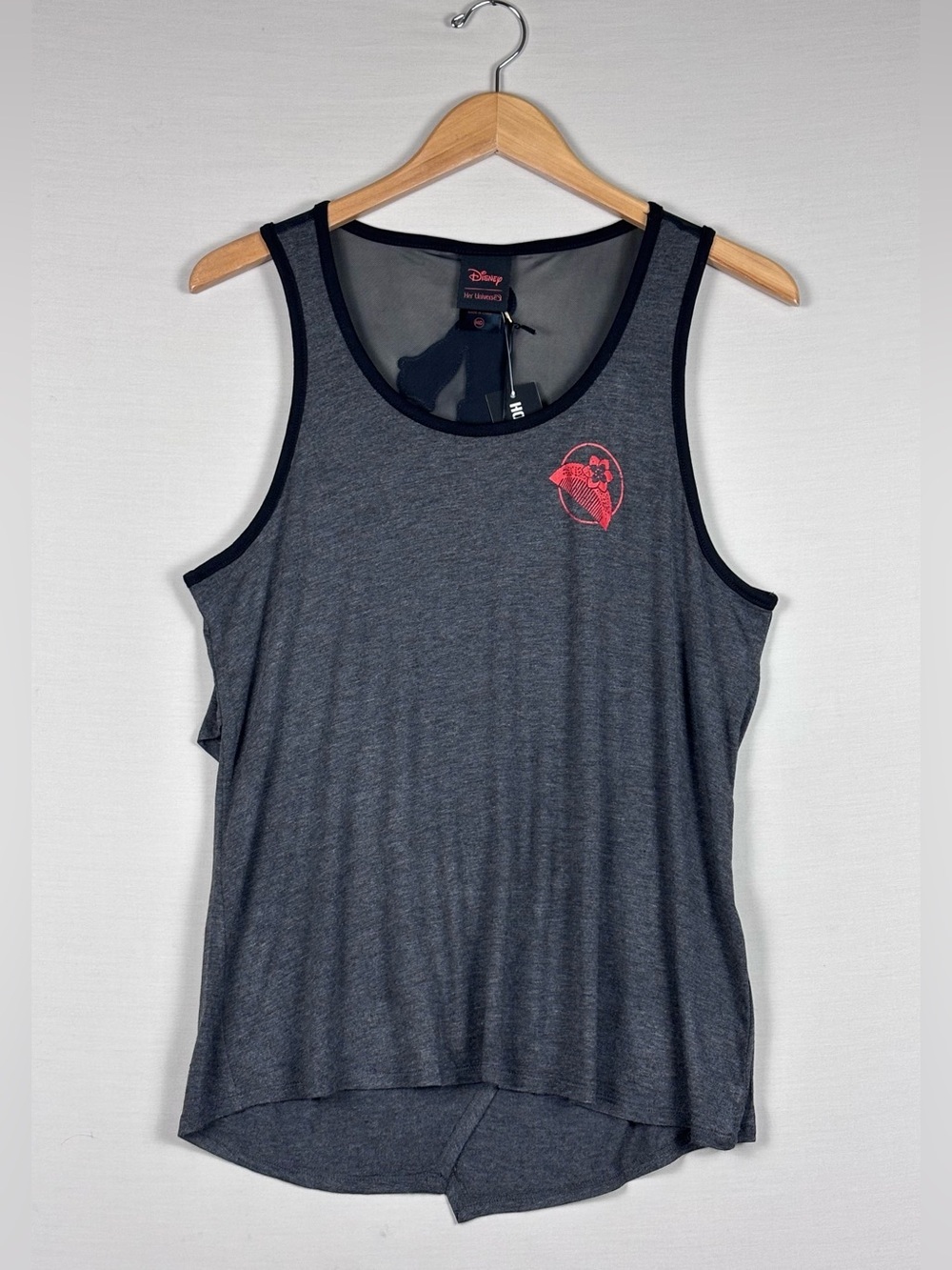 Disney Mulan Her Universe Tank Top NWT Mesh Back Sword Graphic Medium Gray